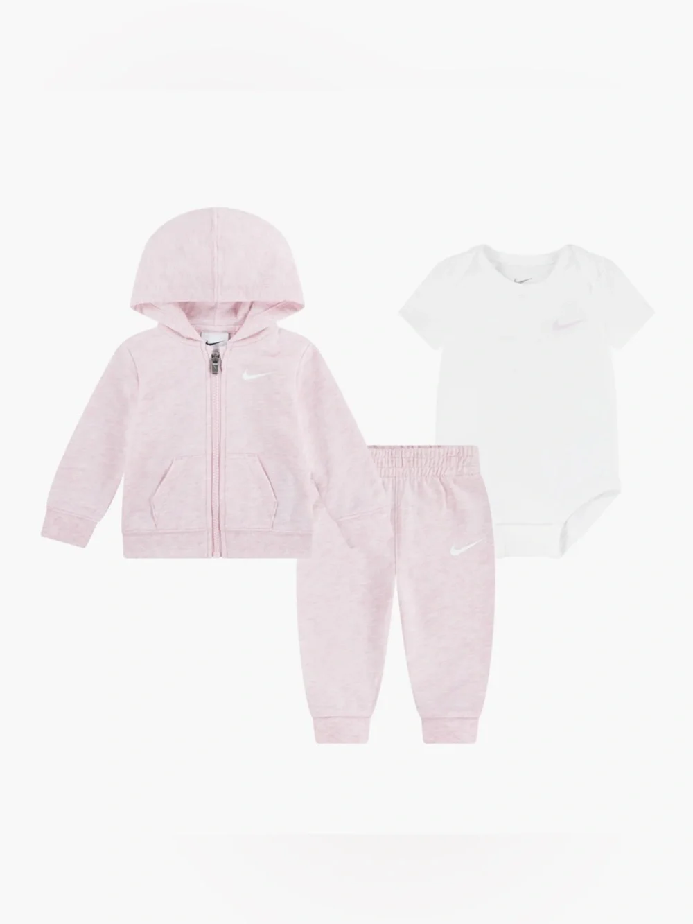 NWT Nike Baby Full-Zip Hoodie, Bodysuit & Pants Set Girl Size 3 M